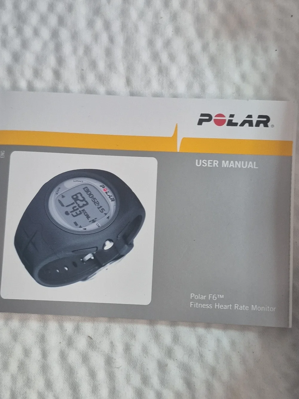 Polar F6 Black Heart Rate Monitor Wrist Unit w/ Chest Strap, Manual Set of 4